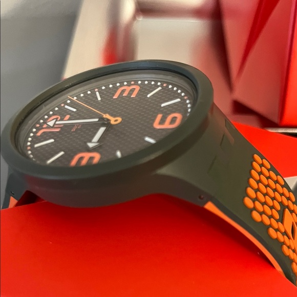 Swatch Big & Bold Dark Green and Orange Men's Watch - Picture 7 of 7